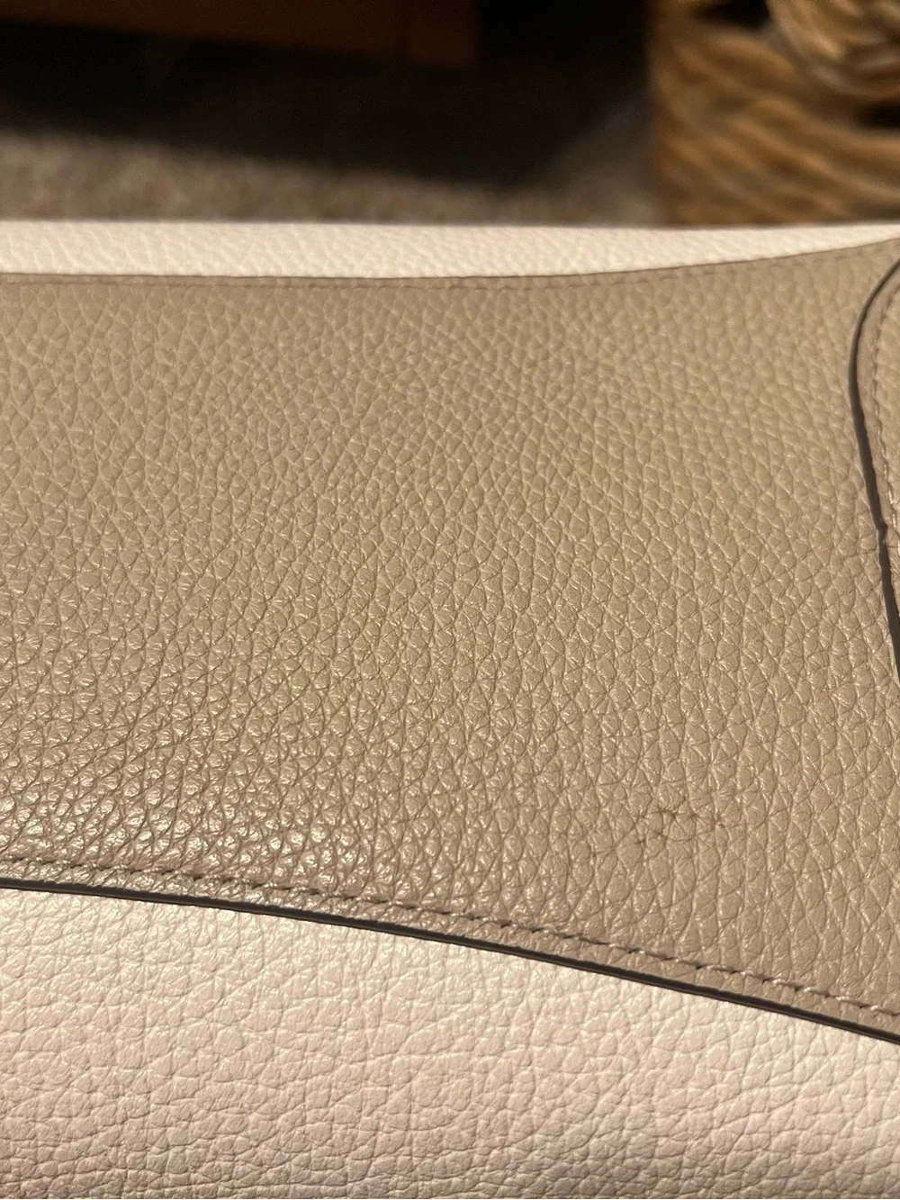 kate spade Pebbled Cream Leather Shoulder Bag with Gold Logo